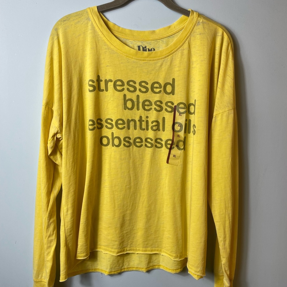 Doe. Long Sleeve Essential Oils Yellow Crewneck TShirt